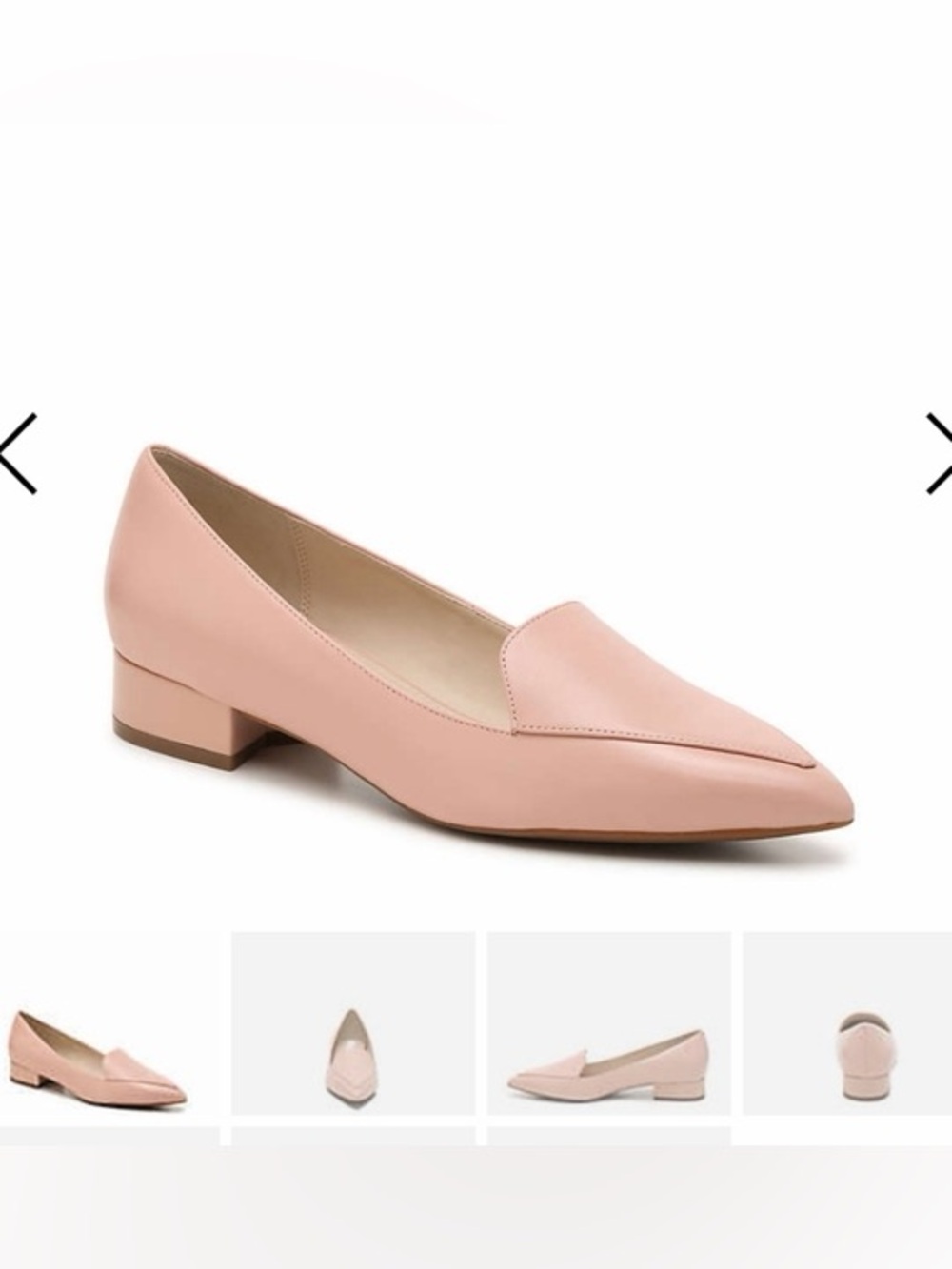 Cole Haan Dellora Skimmer Blush Leather Pointed 1” Heels Size 10 NWOT